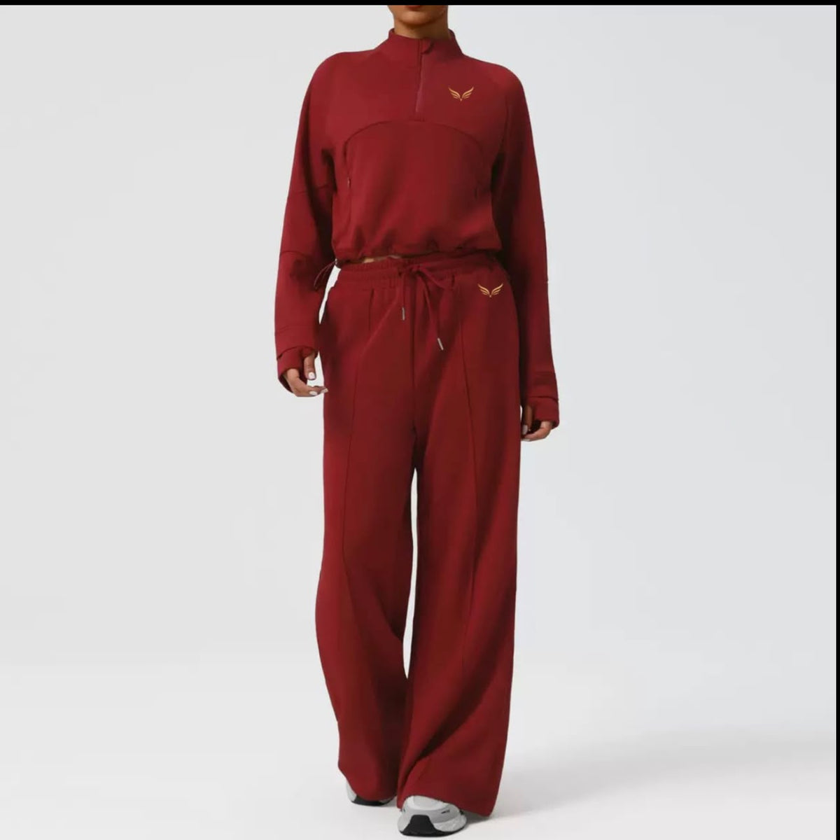 burgundy half-zip